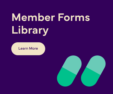 Text reading: 'Member Forms Library' with a 'Learn More' button.