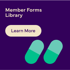 Text reading: 'Member Forms Library' with a 'Learn More' button.