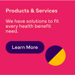 Text reading: 'Products & Services – We have solutions to fit every business need.' with a 'Learn More' button.